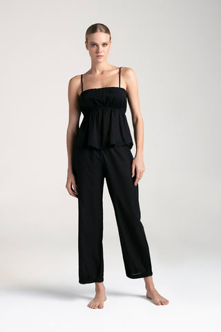 Touché Colombia, Pijama conjunto, Sets, Camisa de tiras negro y Capri negro, Pijamas, Ropa de descanso mujer