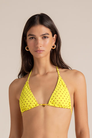 Touché Colombia, Balneaire, Bikini top triángulo mediano amarillo, Vestido de baño para mujer, Verano, Playa, Vacaciones