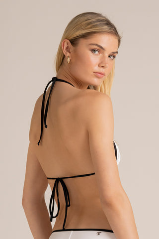 Touché Colombia, Balneaire, Bikini top triangulo pequeño blanco, Vestido de baño para mujer, Verano, Playa, Vacaciones