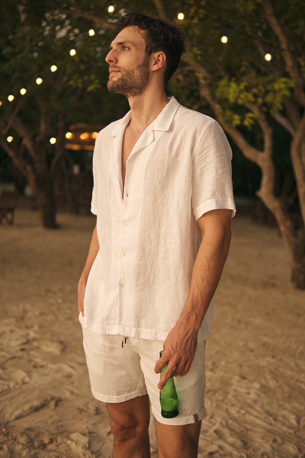 Pantalones Cortos Lino Hombre Shorts Moda De Playa Para Hombres