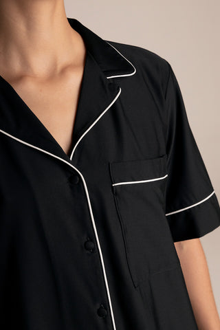 Touché Colombia, Camisa manga corta negra, Pijamas, Ropa de descanso mujer, Mezclar y combinar 