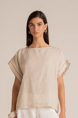 Touché Colombia, Balneaire, Camisa manga corta marfil, Ropa de playa mujer, Verano, Playa, Vacaciones