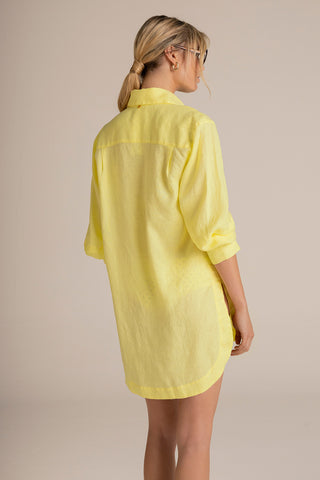 Touché Colombia, Balneaire, Camisa manga larga amarillo, Ropa de playa mujer, Verano, Playa, Vacaciones