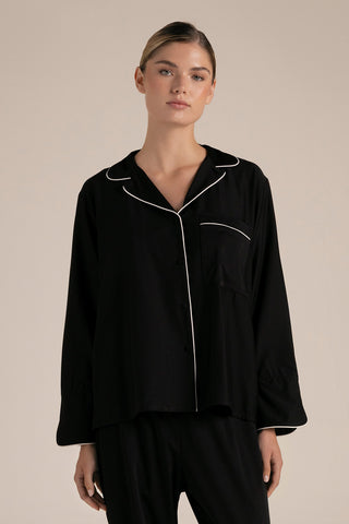 Touché Colombia, Camisa manga larga negra, Pijamas, Ropa de descanso mujer, Mezclar y combinar