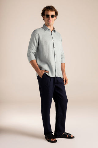 Îlot Colombia, Camisa privé azul, Pantalón azul, Eventos de verano, Playa, Ropa para hombre, Gafas, Sandalias, Accesorios playa hombre