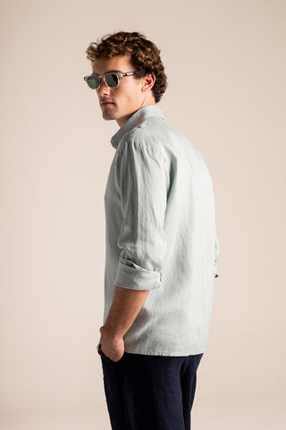 Îlot Colombia, Camisa privé azul, Eventos de verano, Playa, Ropa para hombre