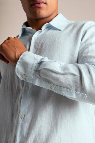 Îlot Colombia, Camisa privé azul, Eventos de verano, Playa, Ropa para hombre