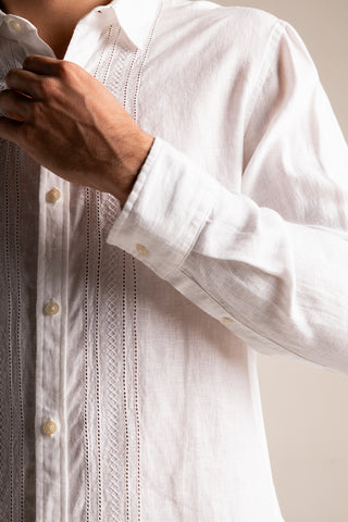 Îlot Colombia, Camisa Privé blanca para hombre, Verano, Playa, Ropa de hombre
