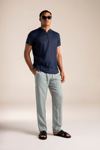 Îlot Colombia, Camiseta Cuba azul y Pantalón azul para hombre, Verano, Playa, Ropa de hombre, Gafas, Sandalias, Accesorios hombre