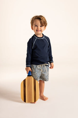 Îlot Colombia, Camiseta lycra kids azul, Pantaloneta kids azul, Verano, Playa, Ropa para niño