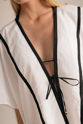 Touché Colombia, Balneaire, Cover up corto blanco, Ropa de playa mujer, Verano, Playa, Vacaciones