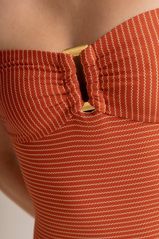 Touché Colombia, Balneaire, Entero bandeau café, Vestido de baño para mujer, Verano, Playa, Vacaciones