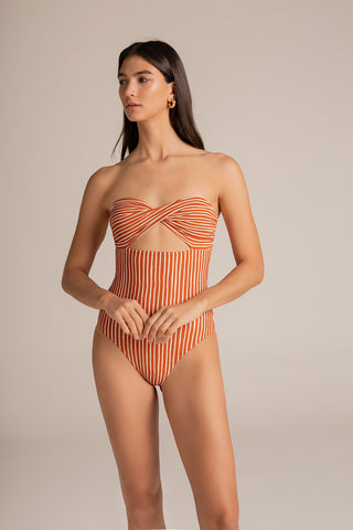 Touché Colombia, Balneaire, Entero bandeau café, Vestido de baño para mujer, Verano, Playa, Vacaciones