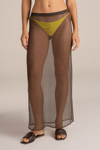 Touché Colombia, Balneaire, Falda larga café, Ropa de playa mujer, Verano, Playa, Vacaciones
