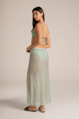 Touché Colombia, Balneaire, Falda larga verde, Ropa de playa mujer, Verano, Playa, Vacaciones