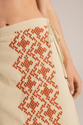 Touché Colombia, Balneaire, Falda pareo marfil, Ropa de playa mujer, Verano, Playa, Vacaciones