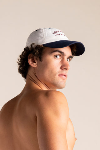 Îlot Colombia, Gorra blanca con azul para hombre, Verano, Playa, Ropa para hombre, Accesorios