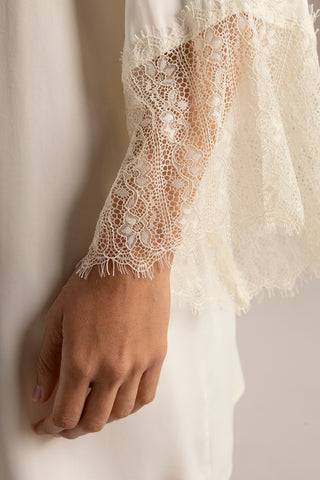 Touché Colombia, Kimono corto marfil, Pijamas, Novias, Ropa de descanso para mujer