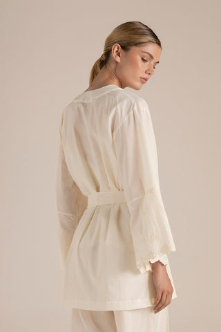 Touché Colombia, Kimono corto marfil, Pijamas, Novias, Ropa de descanso para mujer