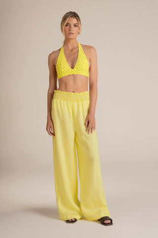 Touché Colombia, Balneaire, Pantalón amarillo, Ropa de playa mujer, Verano, Playa, Vacaciones