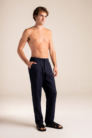 Îlot Colombia, Pantalón Privé azul oscuro para hombre, Verano, Playa, Ropa de hombre