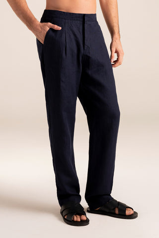 Îlot Colombia, Pantalón Privé azul oscuro para hombre, Verano, Playa, Ropa de hombre