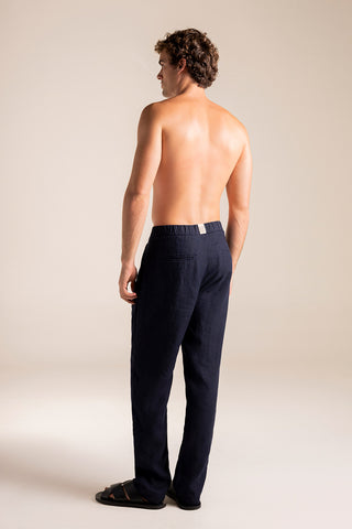 Îlot Colombia, Pantalón Privé azul oscuro para hombre, Verano, Playa, Ropa de hombre