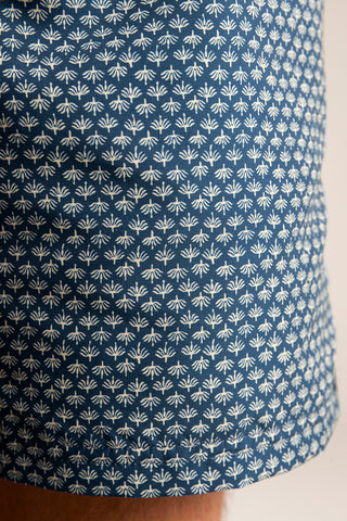 Îlot Colombia, Pantaloneta bahía azul con estampado marfil, Verano, Playa, Ropa para hombre