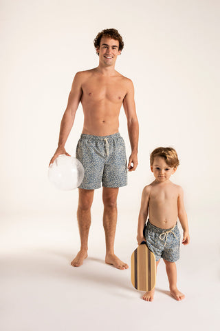 Îlot Colombia, Pantaloneta bahía azul, Pantaloneta kids azul, Verano, Playa, Ropa para hombre y niño
