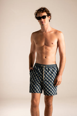 Îlot Colombia, Pantaloneta bahía Azul, Verano, Playa, Ropa para hombre