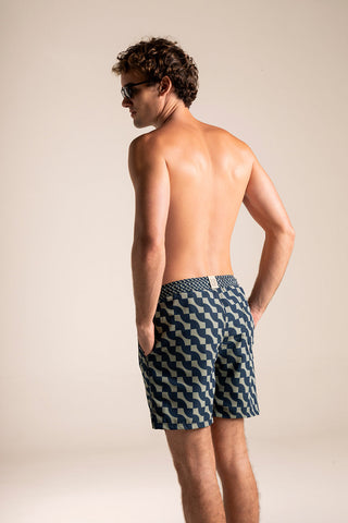 Îlot Colombia, Pantaloneta bahía Azul, Verano, Playa, Ropa para hombre