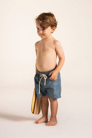 Îlot Colombia, Pantaloneta kids azul, Verano, Playa, Ropa para niño