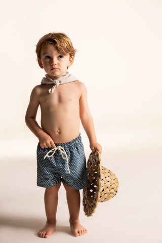 Îlot Colombia, Pantaloneta kids azul, Verano, Playa, Ropa para niño