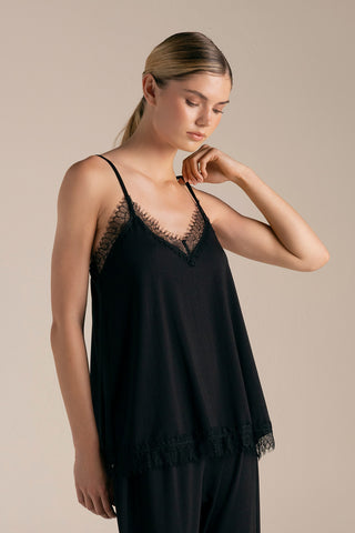 Touché Colombia, Pijama capri Negro, Pijamas, Ropa de descanso para mujer