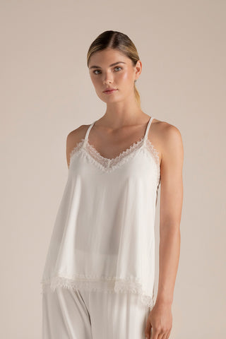 Touché Colombia, Pijama capri Blanco, Pijamas, Ropa de descanso para mujer