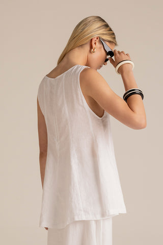Touché Colombia, Balneaire, Top manga corta blanco, Ropa de playa mujer, Verano, Playa, Vacaciones