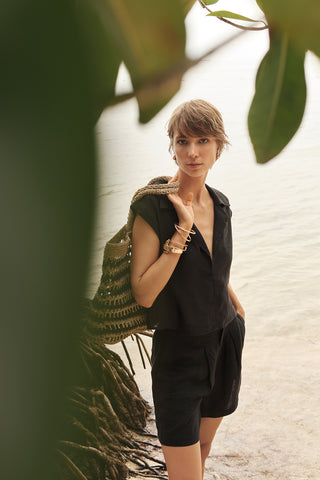 Touché Colombia, Top manga corta, Short, Ropa de playa mujer, Bolso, Verano, Playa