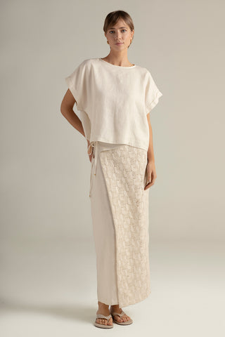 Touché Colombia, Top manga corta, Falda pareo, Sandalias, Ropa de playa mujer, Verano, Playa