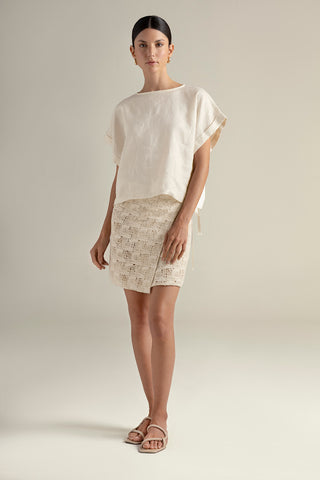 Touché Colombia, Top manga corta, Falda pareo, Sandalias, Ropa de playa mujer, Verano, Playa