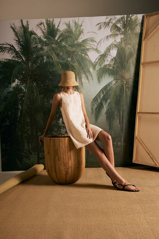 Touché Colombia, Balneaire, Vestido corto, Ropa de playa mujer, Verano, Playa, Salida de baño, Sombrero, Sandalias