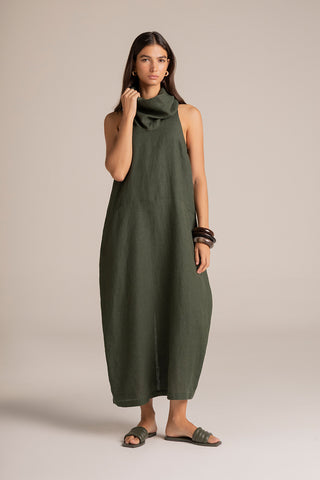 Touché Colombia, Balneaire, Vestido largo verde, Ropa de playa mujer, Sandalias verde, Verano, Playa, Vacaciones