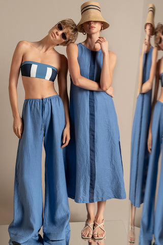 Balnéaire Colombia, Bikini top strapless, Ref. 0B19053, Vestidos de baño mujer, Tops Bikini, Cover up largo, Ref. 0A33A53, Pantalón amplio, Ref. 0A35A53, Ropa playa mujer Touché, Verano