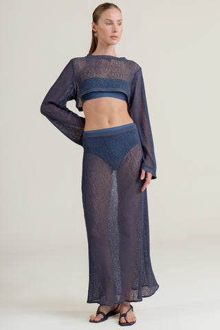 Balnéaire Colombia, Top manga larga, Ref. 0A32A53, Falda larga, Ref. 0F05A53, Salida de baño, Ropa de playa, Camisas, Faldas-Pareos, Ropa playa mujer Touché, Verano